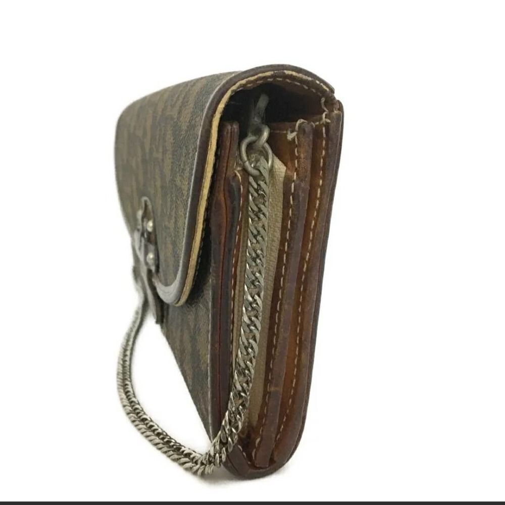 Christian Dior Trotter Canvas Leather Chain Long Bifold Wallet /1A5283 - Picture 3 of 8